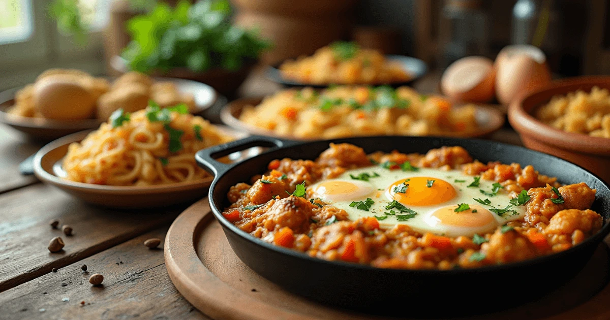 Chicken and Eggs Recipes: Casserole, Stir-Fry, Curry, Pasta Bake, and Salad