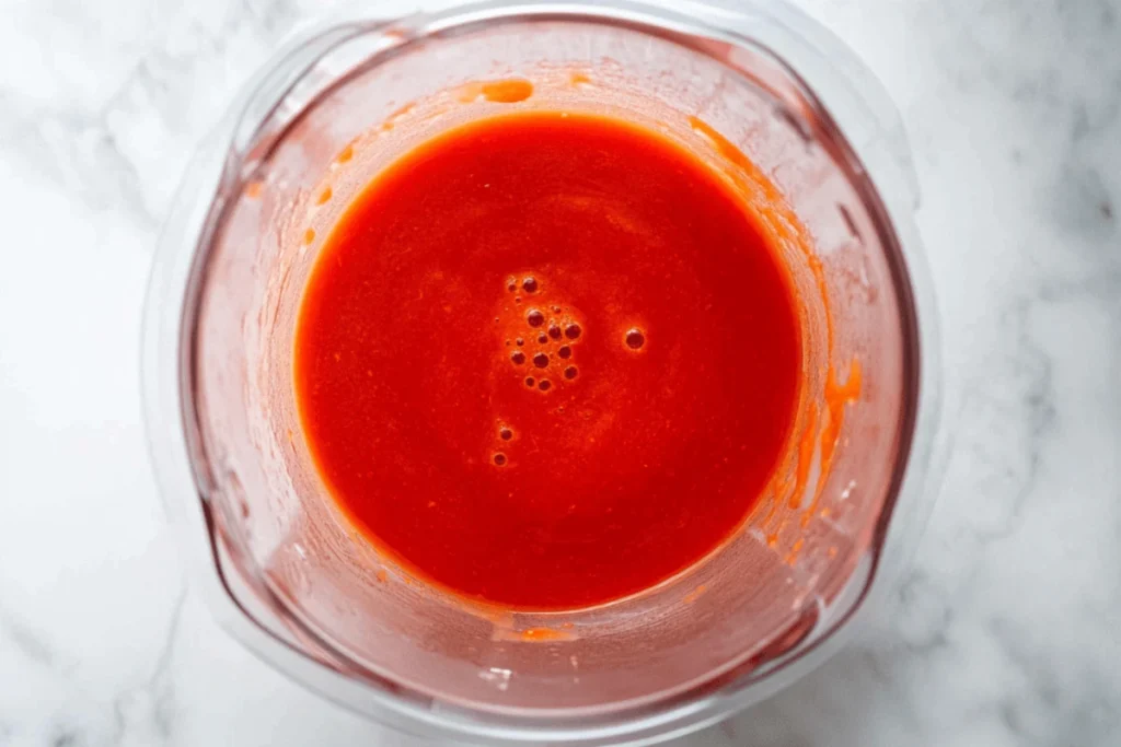 Blended Strawberry Layer in a Blender