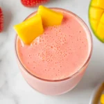 Strawberry Mango Smoothie with Fresh Fruit