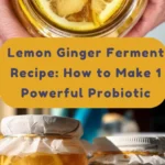Pinterest pin showing lemon ginger ferment recipe tutorial with golden honey preserved citrus slices in mason jars
