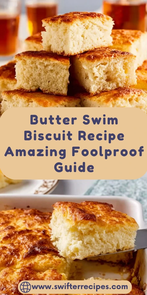 Stack of soft butter swim biscuits with a golden top, showcasing their fluffy texture and buttery flavor.