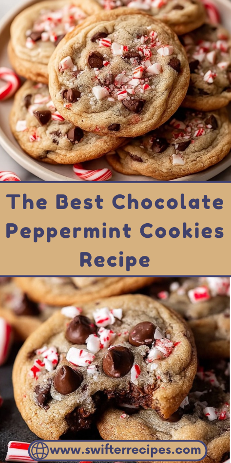 Soft and Chewy Chocolate Peppermint Cookies with Candy Cane Crumbles