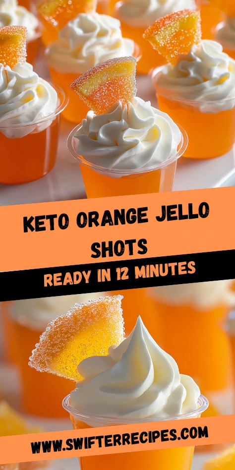 Keto Orange Jello Shots with Whipped Cream – Low-Carb Party Recipe