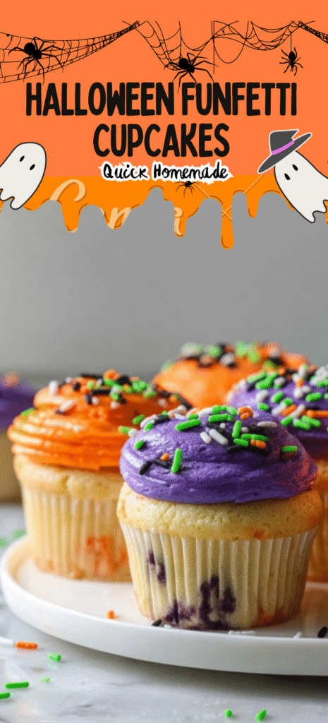 Quick Homemade Halloween Funfetti Cupcakes