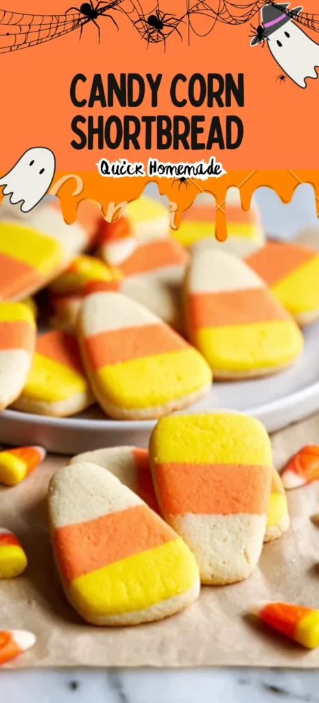 Candy Corn Shortbread Cookies Easy Homemade Halloween Recipe