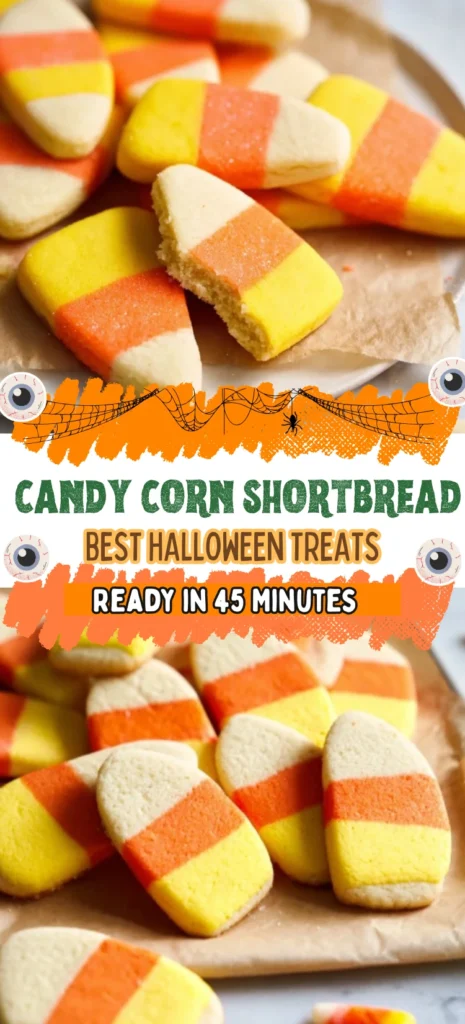 Candy Corn Shortbread Cookies Easy Halloween Recipe