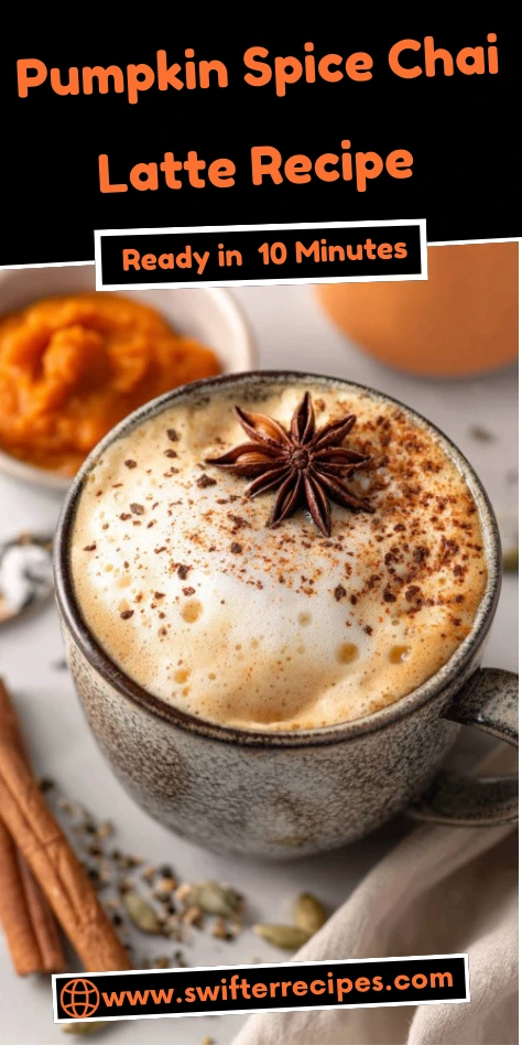 Pumpkin Spice Chai Latte Ready in 10 Minutes with Cinnamon and Star Anise