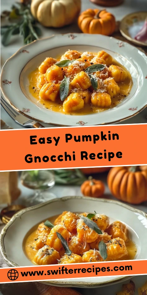 Delicious homemade pumpkin gnocchi served with a buttery sauce, fresh sage, and Parmesan cheese, perfect for a cozy autumn meal.