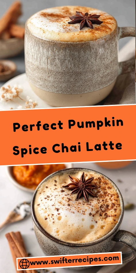 Perfect Pumpkin Spice Chai Latte with Cinnamon and Star Anise