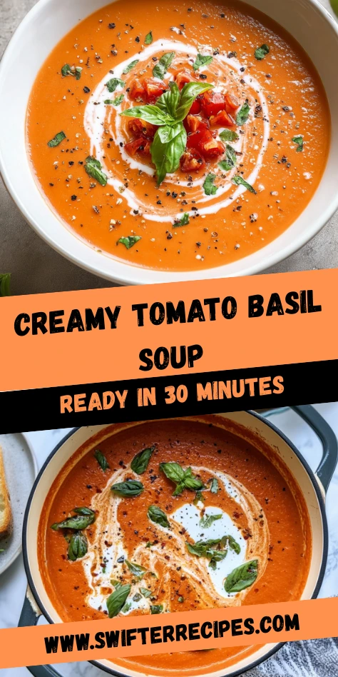 Creamy Tomato Basil Soup Ready in 30 Minutes | Quick and Delicious Recipe