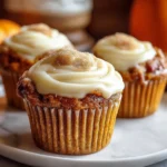 Pumpkin Cream Cheese Muffins with Creamy Frosting and Cinnamon Sugar Topping