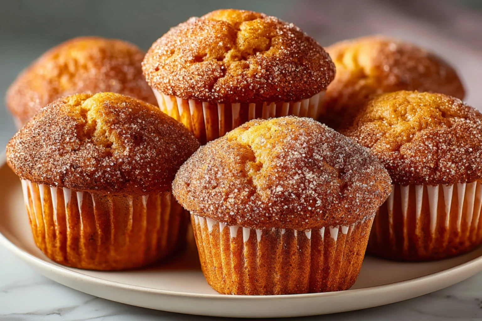 Pumpkin Spice Muffin Tops with Cinnamon Sugar Topping