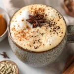 Pumpkin Spice Chai Latte with Cinnamon and Star Anise Topping