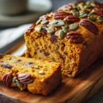 Delicious Homemade Pumpkin Banana Bread with Pecans and Pumpkin Seeds