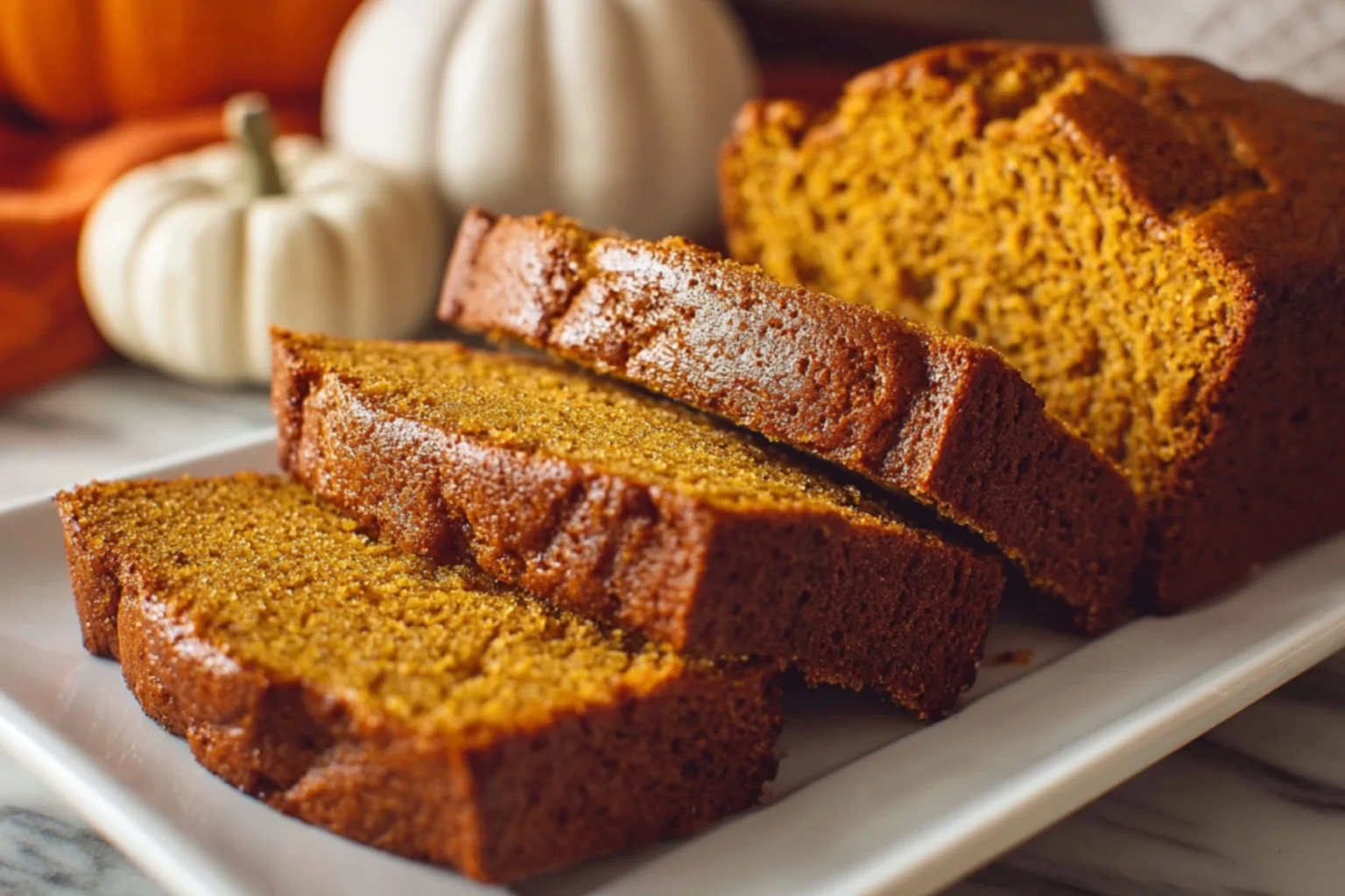 Classic Pumpkin Bread Slices with Moist Texture