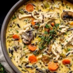 Creamy Chicken and Wild Rice Soup with Vegetables