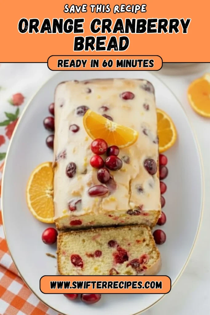 Freshly Baked Orange Cranberry Bread with Glaze