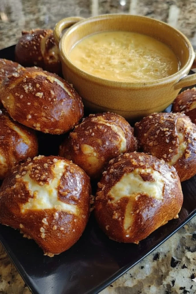 Soft Pretzel Bites with Beer Cheese Dip – Golden, Homemade Snack