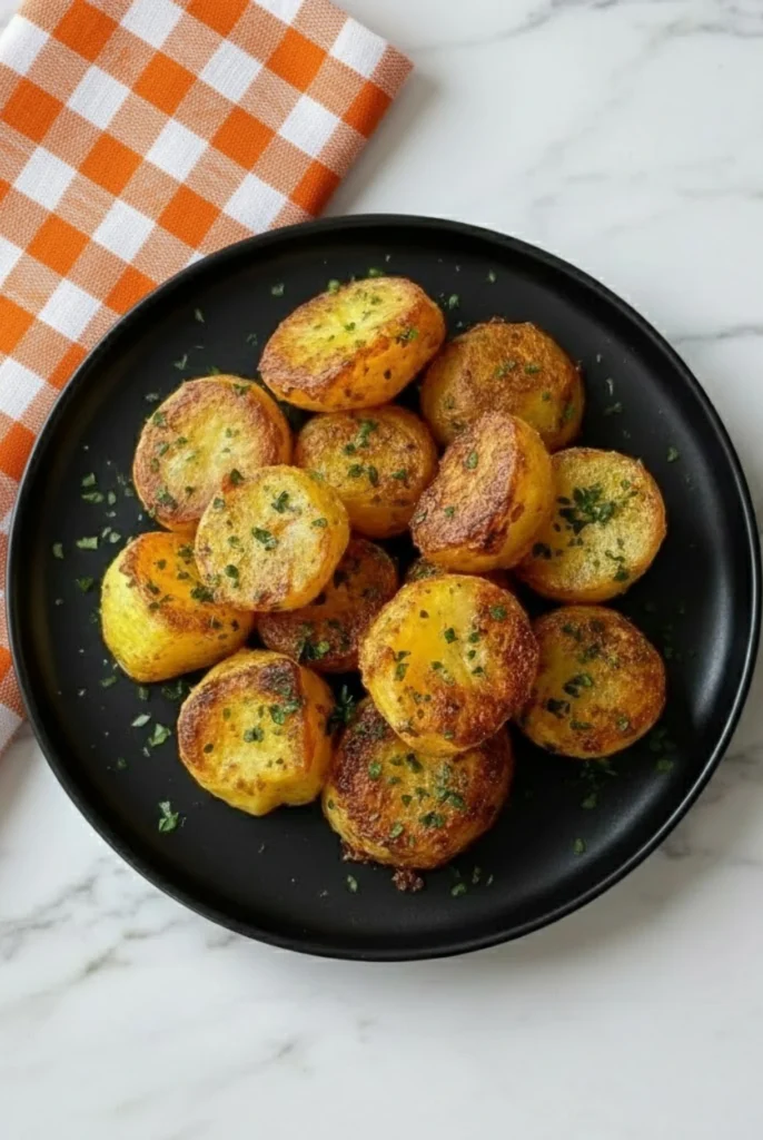 Crispy Air Fryer Potatoes Golden Brown with Fresh Parsley