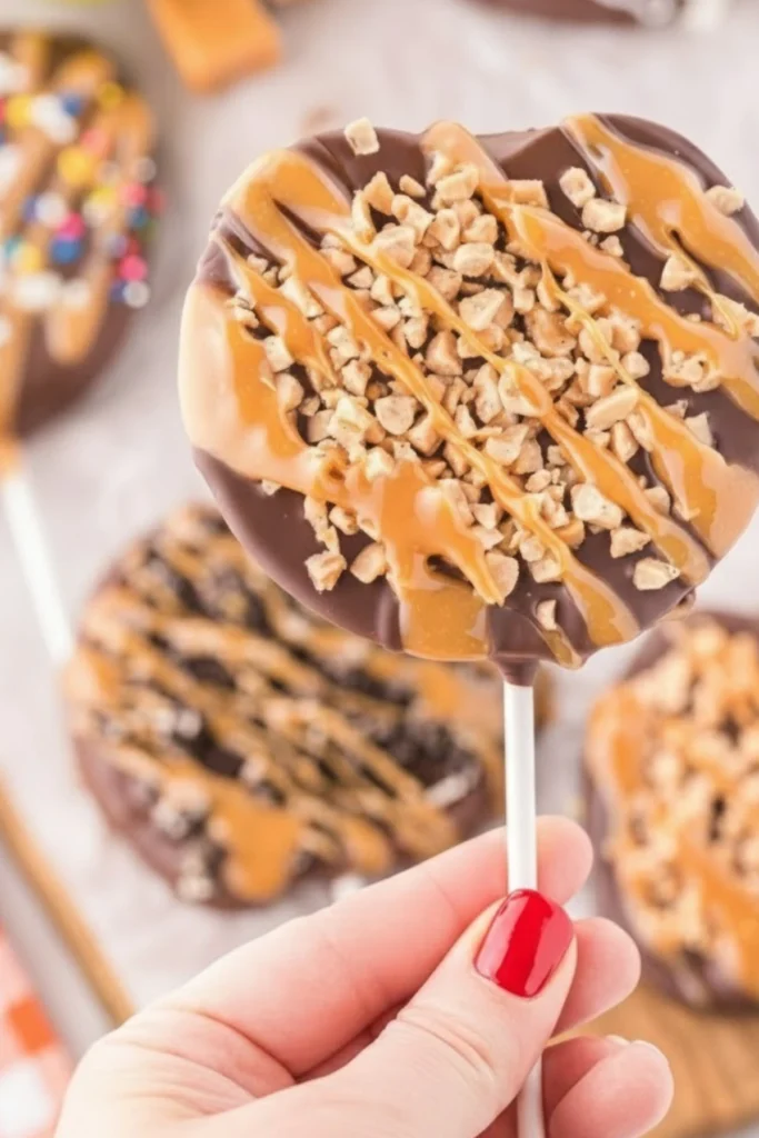 Caramel Apple Slices with Chopped Nuts and Caramel Drizzle