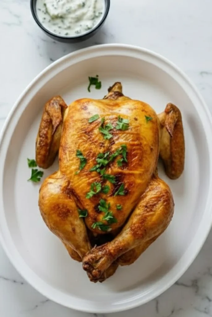 Perfectly Roasted Brined Turkey with Fresh Parsley Garnish