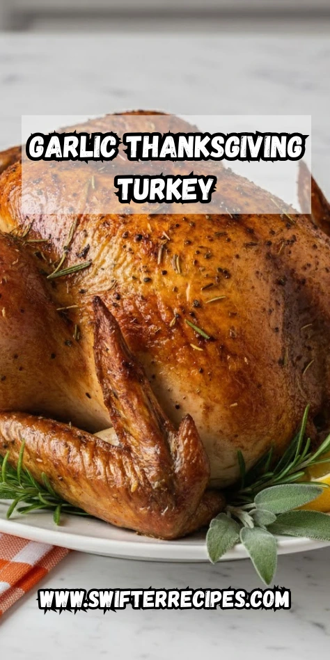 Garlic Thanksgiving Turkey Roasted with Fresh Herbs and Lemon
