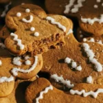 Gingerbread cookies with white icing – festive holiday treats on a plate