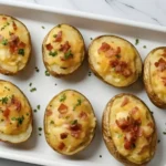 Loaded Holiday Baked Potatoes with Crispy Bacon and Cheddar