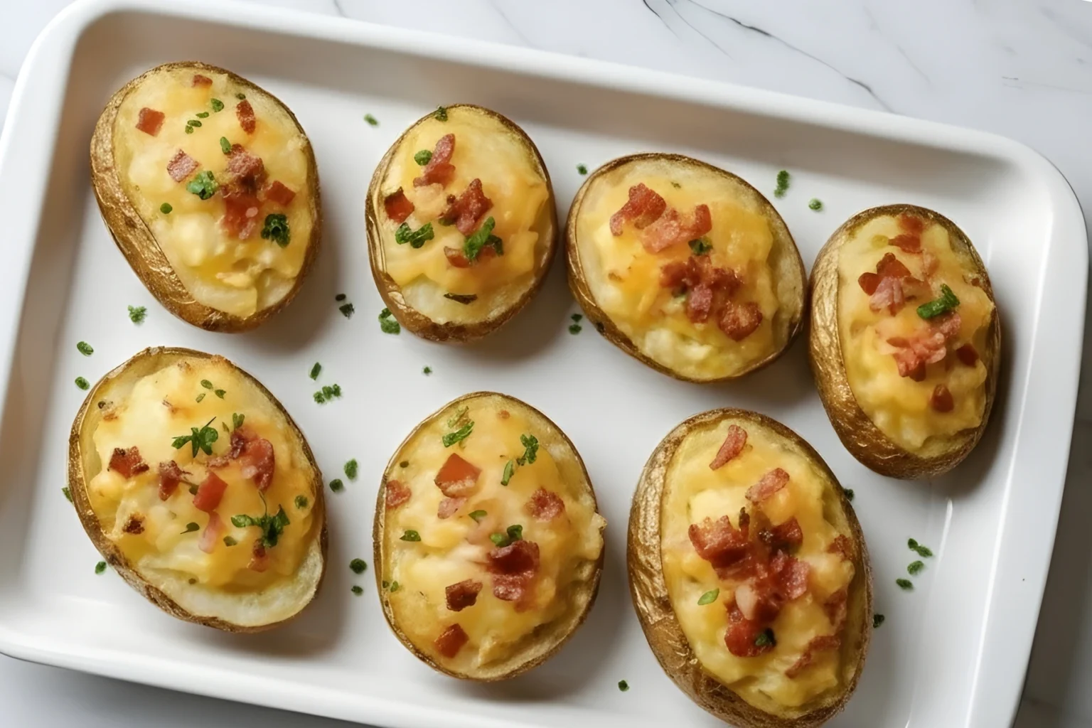 Loaded Holiday Baked Potatoes with Crispy Bacon and Cheddar