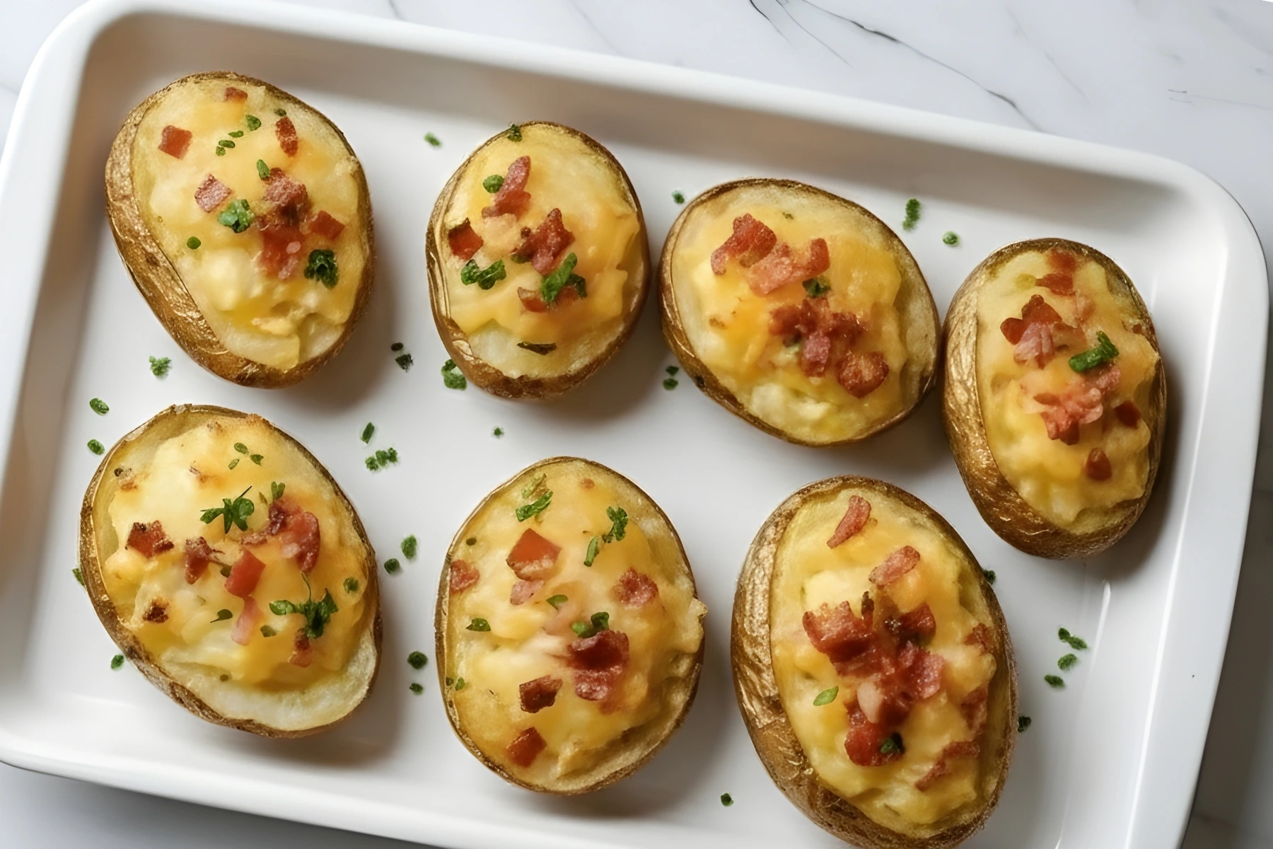 Loaded Holiday Baked Potatoes with Crispy Bacon and Cheddar