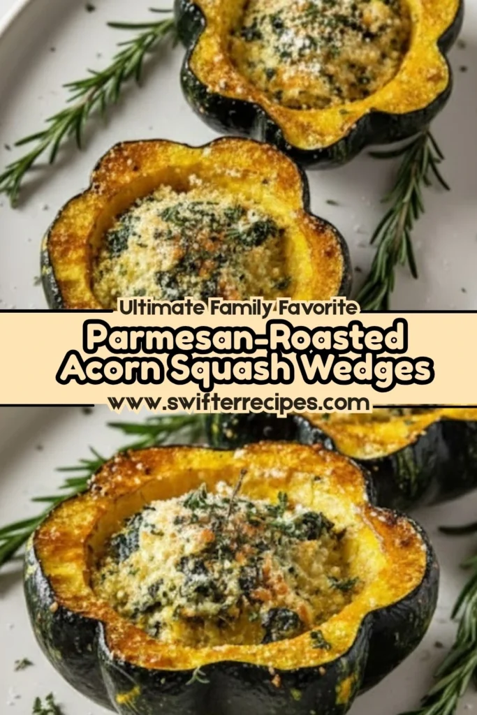 Parmesan Herb Roasted Acorn Squash Wedges on Serving Plate