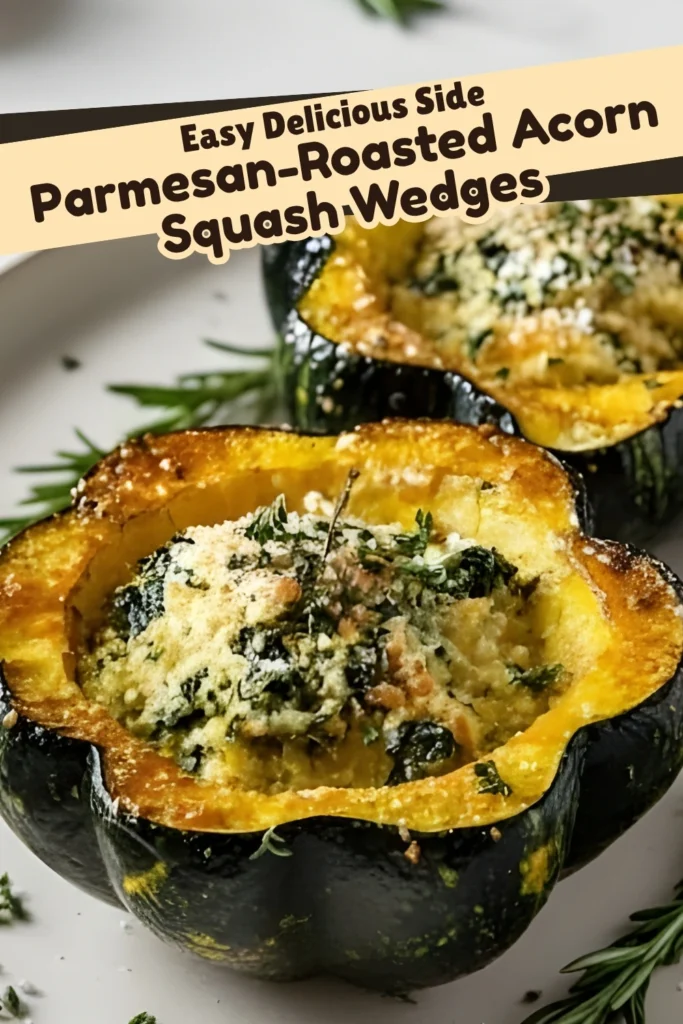 Parmesan Herb Roasted Acorn Squash Wedges Close Up