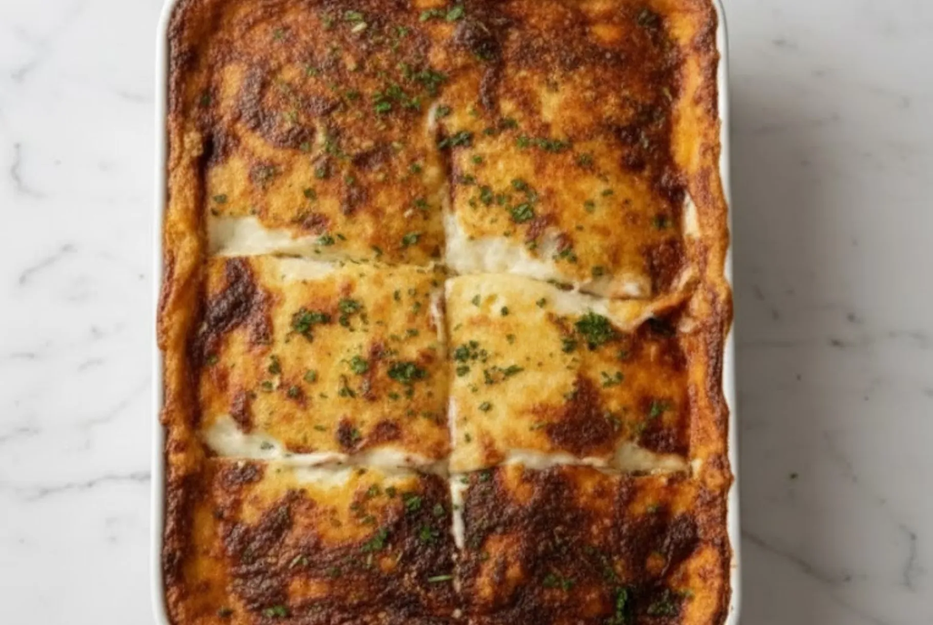 Authentic Homemade Greek Moussaka with Golden Béchamel Topping