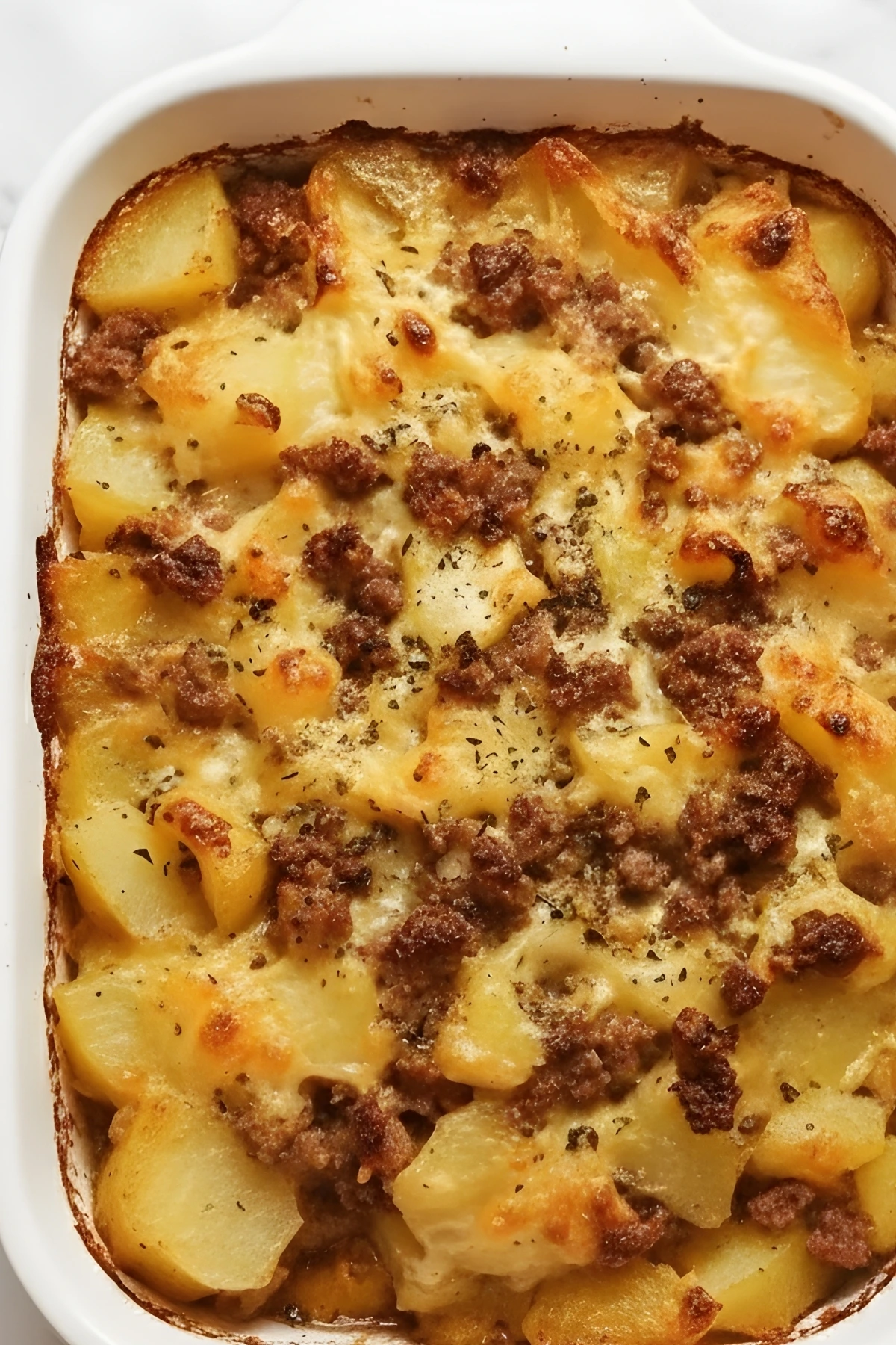 Cheesy Beef and Potato Casserole Golden and Baked to Perfection