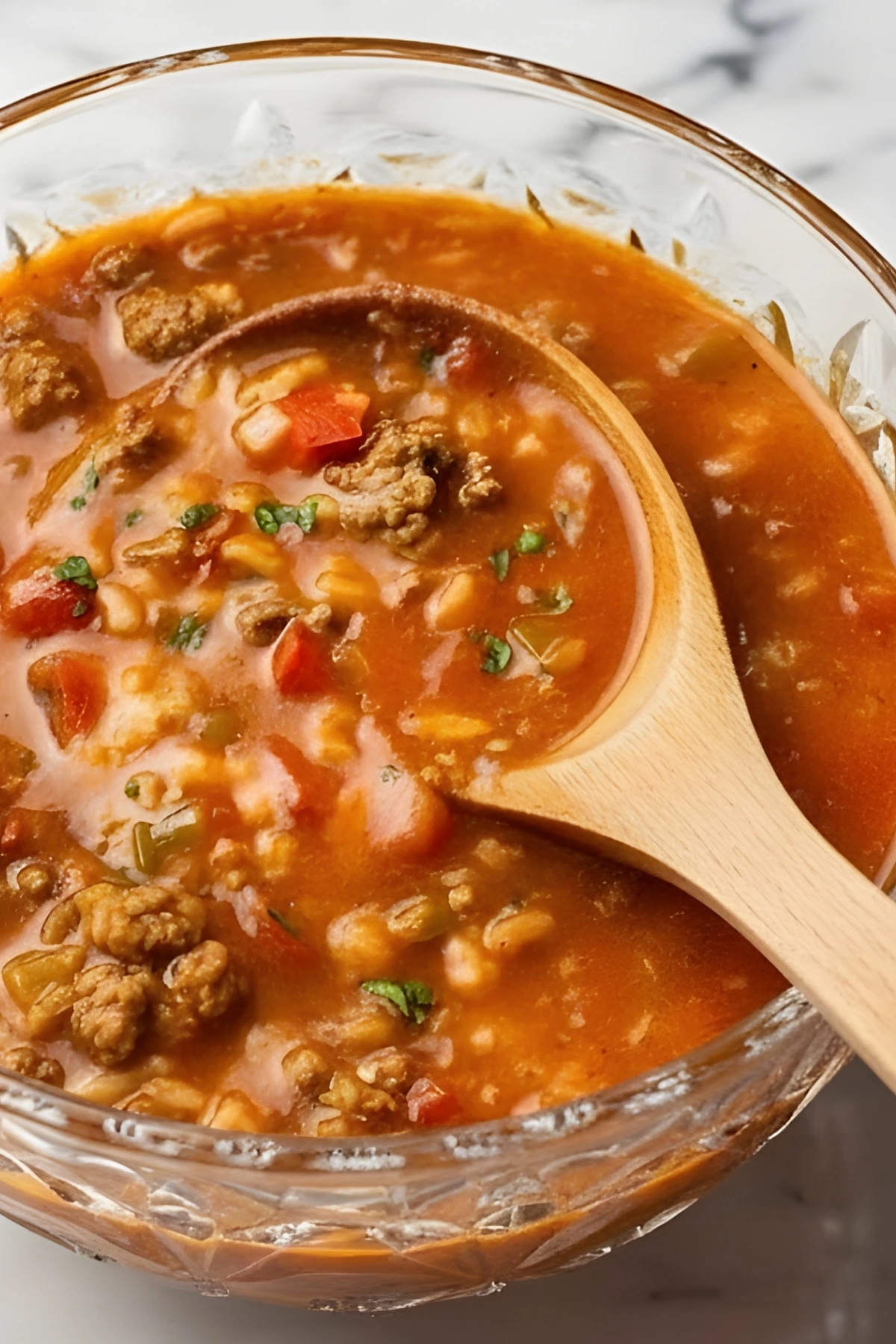 Delicious Stuffed Pepper Soup with Ground Beef and Rice