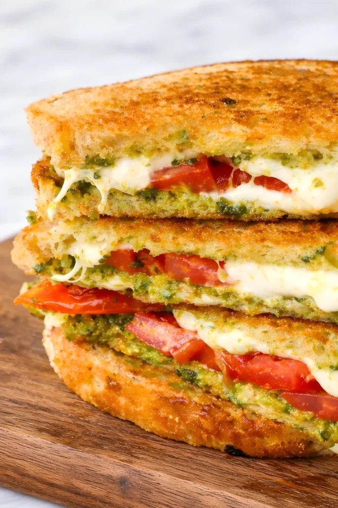 Pesto Panini with Fresh Mozzarella and Tomato – Crispy and Cheesy Delight