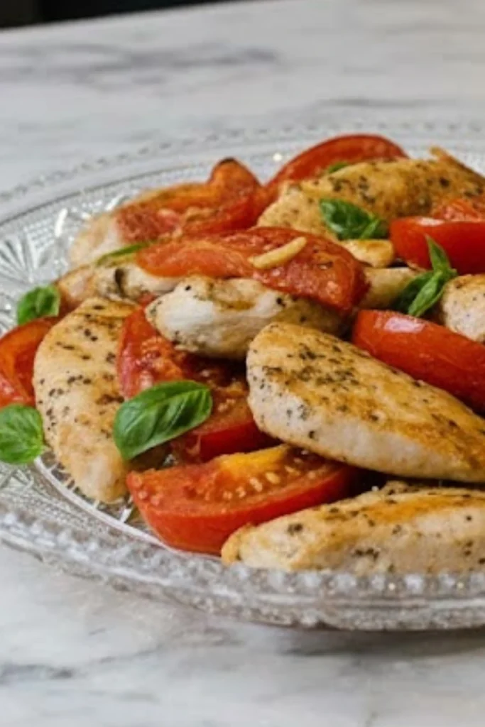 Chicken and Tomatoes Recipe with Fresh Basil
