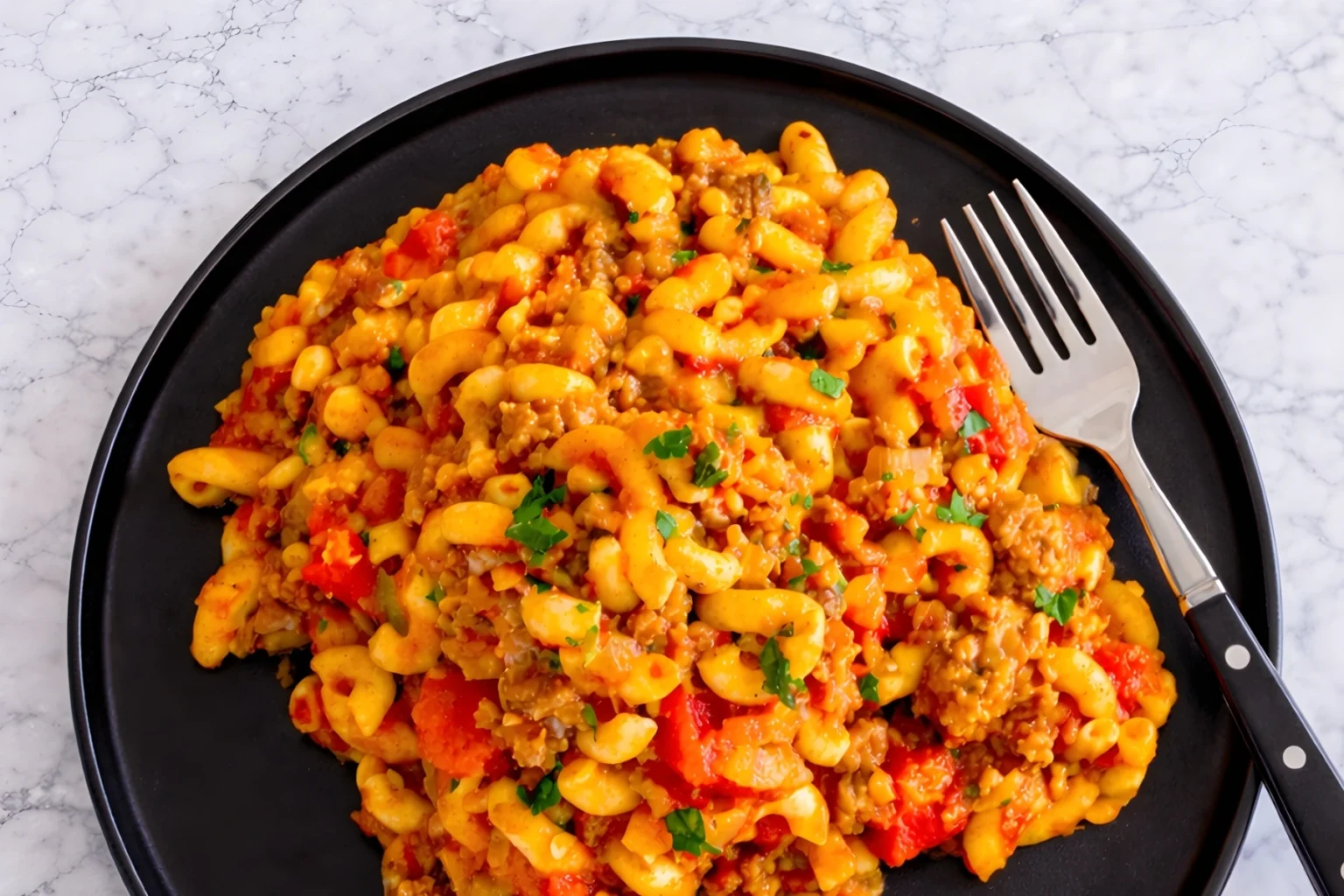 American Chop Suey with Ground Beef and Elbow Macaroni