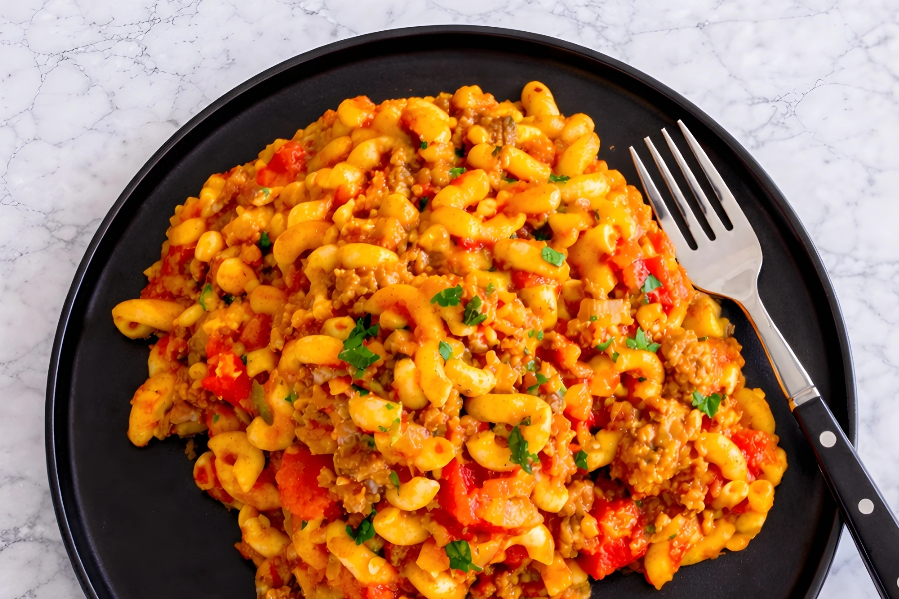 American Chop Suey with Ground Beef and Elbow Macaroni