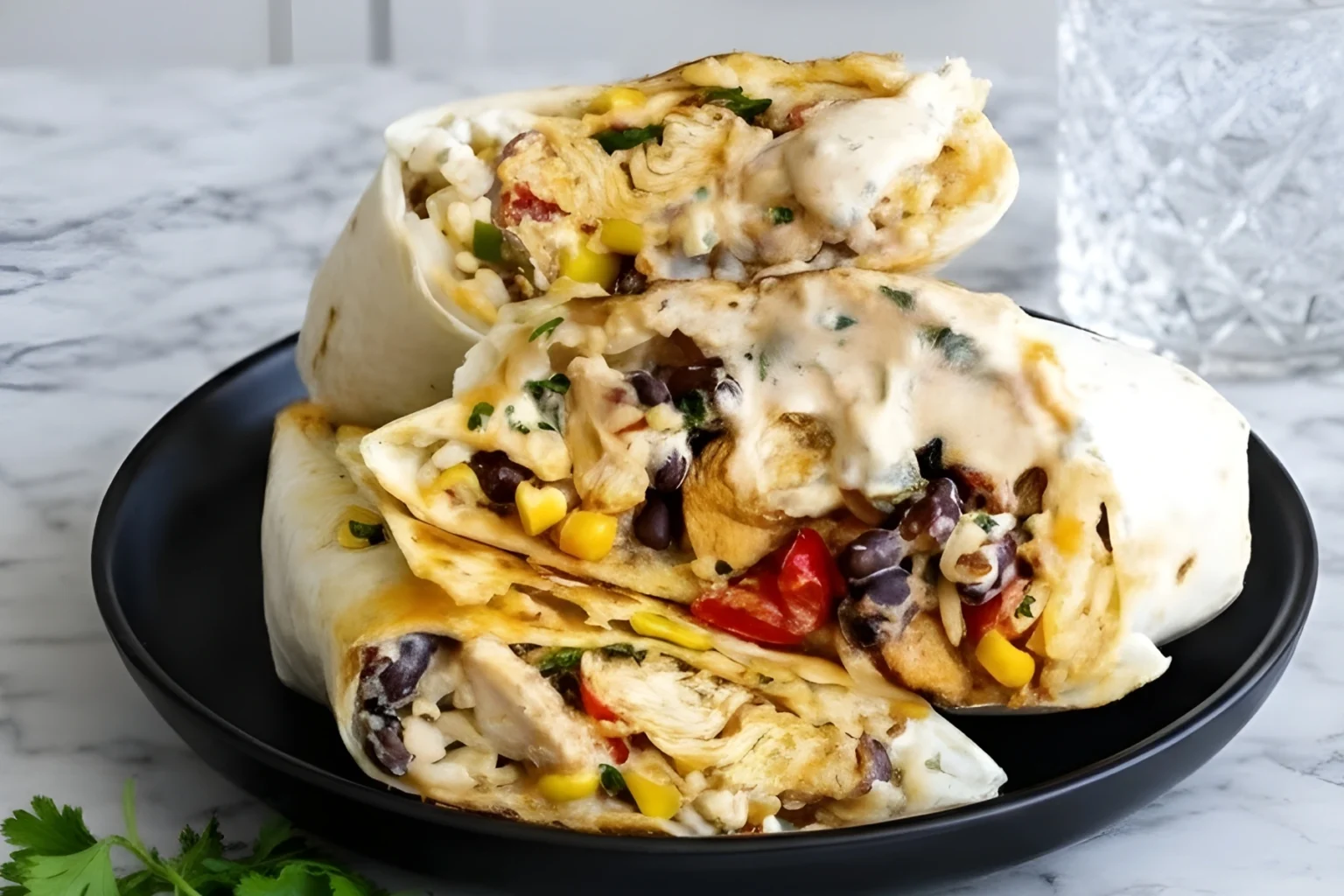 Southwest Chicken Wraps with Rice, Beans, and Veggies