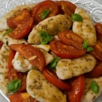 Chicken and Tomatoes Skillet with Fresh Basil
