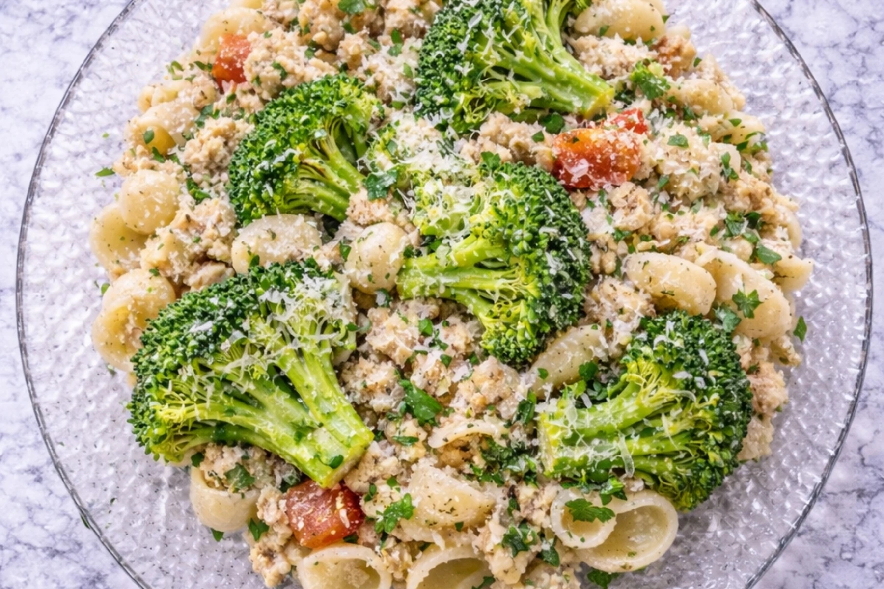One-Pot Ground Turkey and Broccoli Pasta with Parmesan Cheese