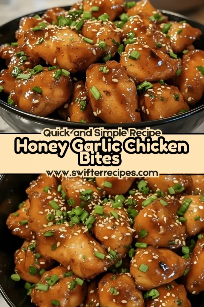 Quick and Easy Honey Garlic Chicken Bites with Green Onions
