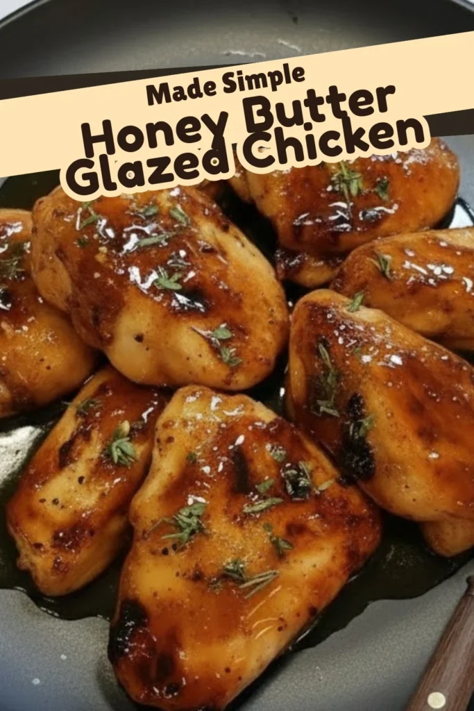 Honey Butter Glazed Chicken Made Simple on Black Plate