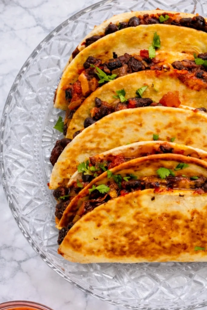 Crispy Black Bean Tacos with Fresh Cilantro and Tasty Filling