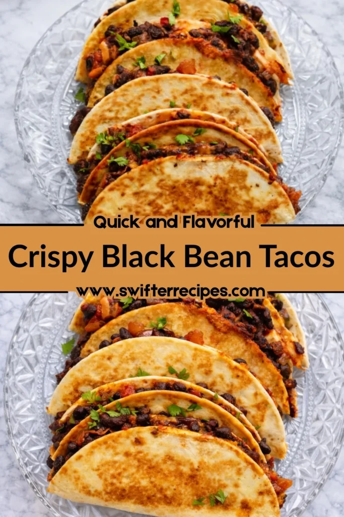 Crispy Black Bean Tacos with Salsa and Fresh Cilantro