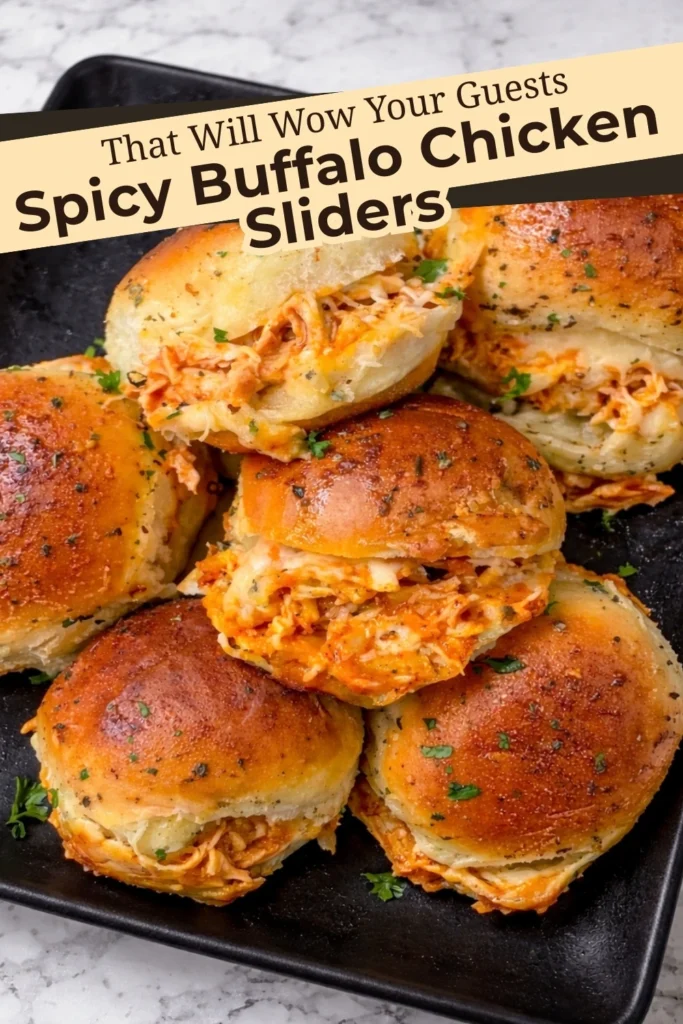 Spicy Buffalo Chicken Sliders with Melted Cheese and Toasted Buns