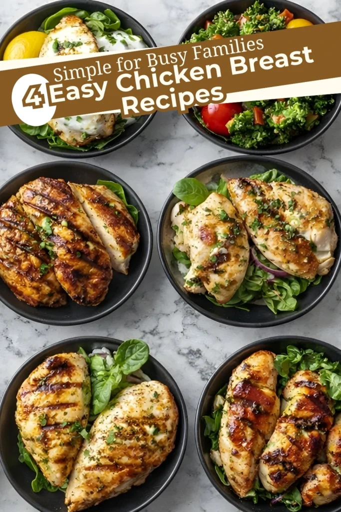 Grilled and Baked Chicken Breast Recipes Served in Healthy Bowls for Easy Family Dinners