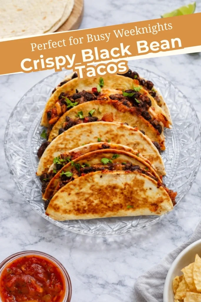 Crispy Black Bean Tacos with Salsa and Lime for a Quick Meal