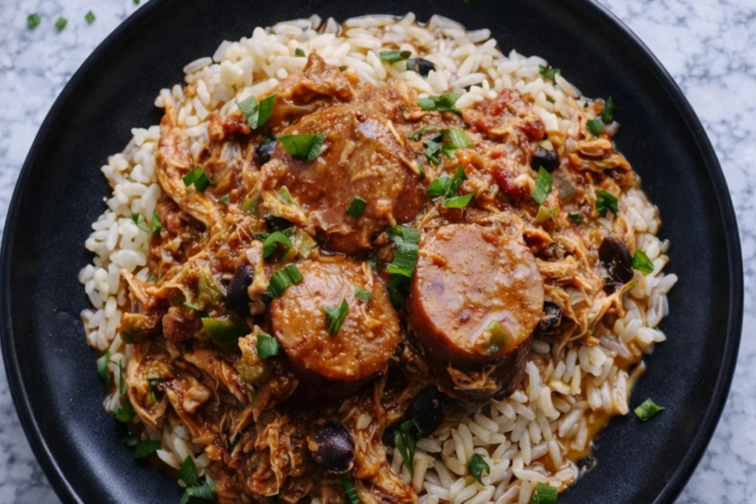 Slow Cooker Creole Chicken and Sausage with Rice